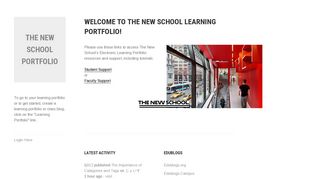 The New School Portfolio – To go to your learning portfolio or to get ...