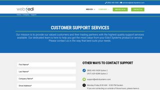 Customer Support Services | WebEDI by Edict Systems