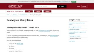 Renew your library loans - Edinburgh Council