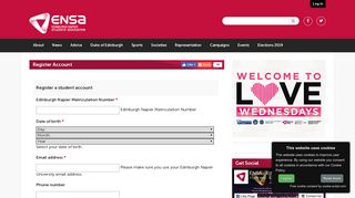 Register a student account - Edinburgh Napier Students' Association
