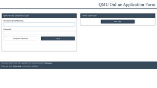QMU Online Application Form - IPP login screen