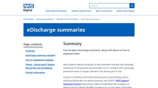 eDischarge summaries - NHS Digital