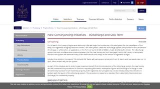New Conveyancing Initiatives – eDischarge and QeD form
