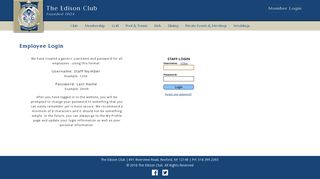 Employee Login - The Edison Club