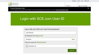 Log In | My SCE | Home - SCE - Southern California Edison - SCE