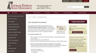 Thomas Edison State University: All applicants receive an academic ...