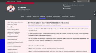 PowerSchool Parent Portal Information - Edison Middle School