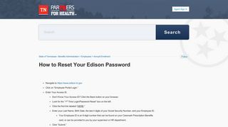 How to Reset Your Edison Password – State of Tennessee - Benefits ...