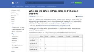 What are the different Facebook Page roles and what can they do ...