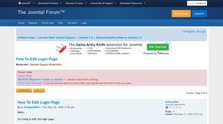 How To Edit Login Page - Joomla! Forum - community, help and support