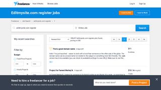 Editmysite.com register Jobs, Employment | Freelancer