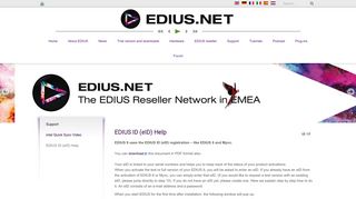 EDIUS ID (eID) Help - EDIUS