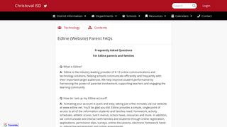 Edline (Website) Parent FAQs - Christoval ISD