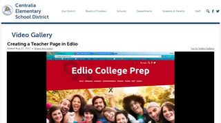 Creating a Teacher Page in Edlio | Centralia Elementary School District