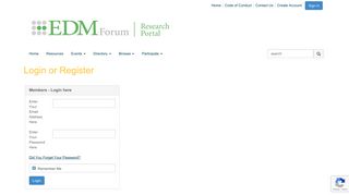 Login or Register - EDM Forum Portal