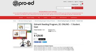 Edmark Reading Program, 2E: ONLINE – 1 Student Seat ERPAU ...