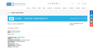 EDMC - South University | Online Learning Consortium, Inc