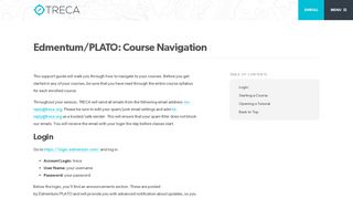 Edmentum/PLATO: Course Navigation - TRECA