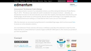 Edmentum Portal - Login Page Announcement | Edmentum