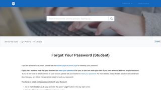 Forgot Your Password (Student) – Edmodo Help Center
