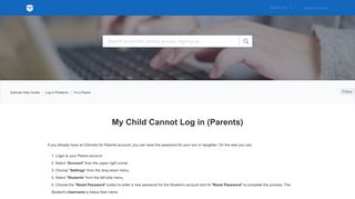 My Child Cannot Log in (Parents) – Edmodo Help Center