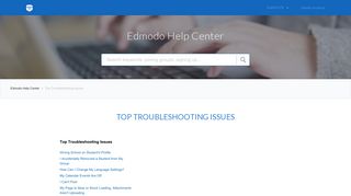 Top Troubleshooting Issues – Edmodo Help Center
