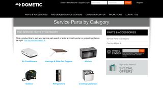 Service Parts by Category - Dometic