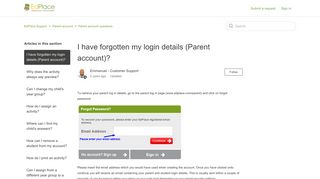 I have forgotten my login details (Parent account)? – EdPlace Support
