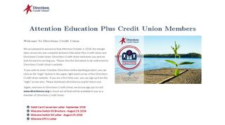 Welcome Education Plus Credit Union Members