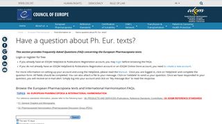 Have a question about Ph. Eur. texts? | EDQM - European Directorate ...