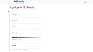 EdReady™ Application Sign Up