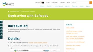 Registering with EdReady - Michigan Virtual