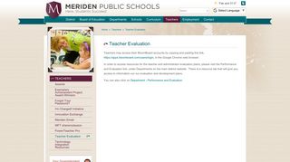 Teacher Evaluation - Meriden Public Schools