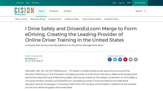 I Drive Safely and DriversEd.com Merge to Form eDriving, Creating ...