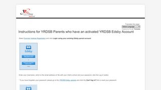 Instructions for YRDSB Parents who have an activated YRDSB Edsby ...