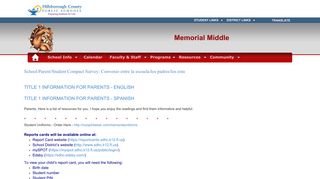 Parents - Memorial Middle School - Hillsborough County Public Schools
