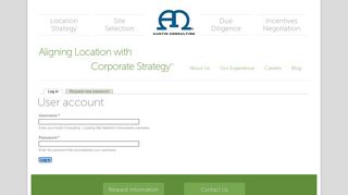 User account | Austin Consulting – Leading Site Selection Consultants