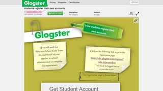 students register their own accounts: text, images, music ... - Glogster