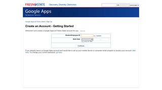 Create an Account - Getting Started - Google Apps at Fresno State