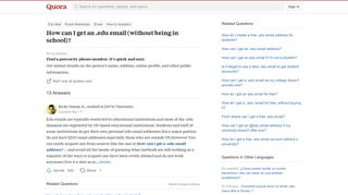 How to get an .edu email (without being in school) - Quora