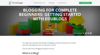 Blogging For Complete Beginners: Getting Started With Edublogs ...
