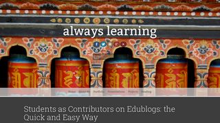 Students as Contributors on Edublogs: the Quick and Easy Way ...