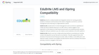 EduBrite LMS and iSpring SCORM Course Compatibility