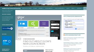 Find out about Glow's new login screen | eduBuzz.org | connected ...