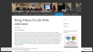 Bring Videos To Life With eduCanon | Burlington High School Help ...