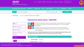 Educare for Early Years - Radcliffe | The Bury Directory