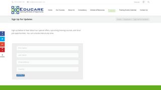 Sign Up For Updates – Educare Training & Consulting Center