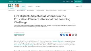 Five Districts Selected as Winners in the Education Elements ...