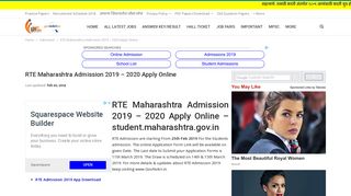 RTE Maharashtra Admission 2019 - 2020 Apply Online - GovNokri
