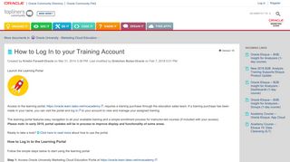 How to Log In to your Training Account | Oracle Community